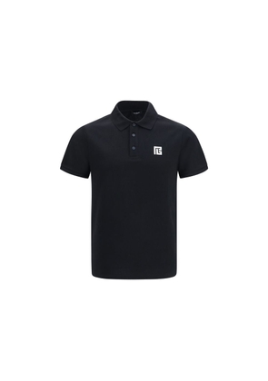 Balmain Black Cotton Polo Shirt - L