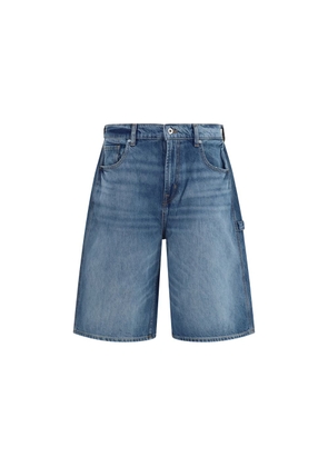 7FOR Blue Cotton Bermuda Shorts - W30