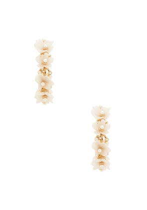 BaubleBar Bridal Floral Hoop Earrings in White.