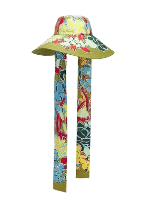 Alemais Solstice Wide Brim Tie Sunhat in Green.