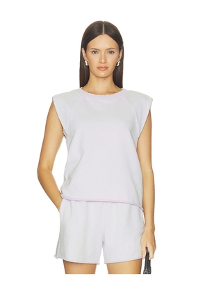 Bobi Raglan Muscle Tank Top in Lavender. Size XS. Also in S, M, L, XL.