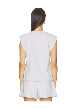 Bobi Raglan Muscle Tank Top in Lavender. Size XS. Also in S, M, L, XL.