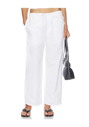 AMO Denim Simone Wide Leg Pant in White. Size XS. Also in S, M, L.