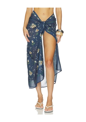 Agua by Agua Bendita Lavanda Pareo Midi Skirt in Blue.