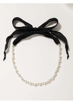 Mizuki - 14-karat Gold, Silk And Pearl Necklace - White - One size