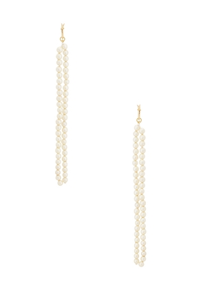 Galley Los Angeles Payton Pearl Drop Earrings in Ivory.