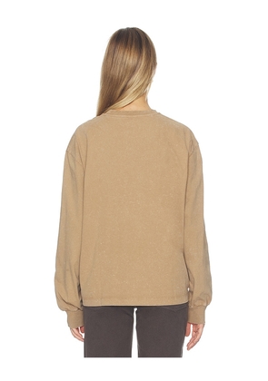 Ganni Future Essentials Washed Effect Long Sleeve Pullover in Brown. Size XS. Also in S, M, L, XL.