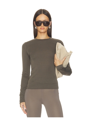 Fear of God ESSENTIALS Fitted Longsleeve Tee in Brown. Size XS. Also in S, M, L, XL.