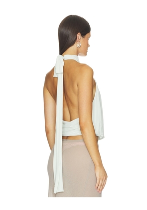 MISHA The Sash Jersey Top in Turquoise. Size XXS. Also in XS, S, M, L, XL.