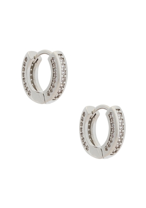 Mazin Jewels Charlotte Hoops Earring in Metallic Silver.
