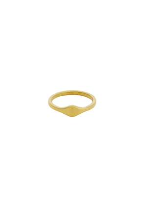 Mazin Jewels Micro Signet Ring in Metallic Gold. Size 5. Also in 6, 7, 8.
