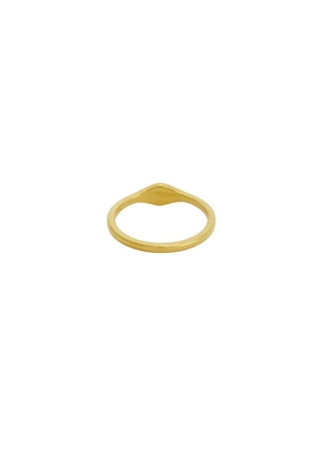 Mazin Jewels Micro Signet Ring in Metallic Gold. Size 5. Also in 6, 7, 8.