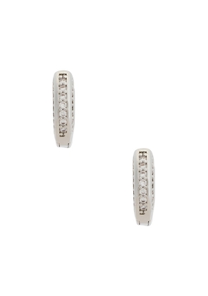 Mazin Jewels Charlotte Hoops Earring in Metallic Silver.