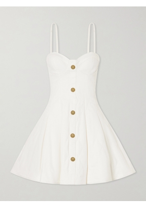 Balmain - Quilted Denim Bustier Mini Dress - Neutrals - FR 34,FR 36,FR 38,FR 40,FR 42,FR 44