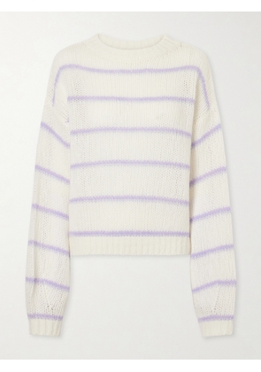 LISA YANG - Sabelle Striped Knitted Wool And Silk-blend Sweater - Neutrals - 0,1,2