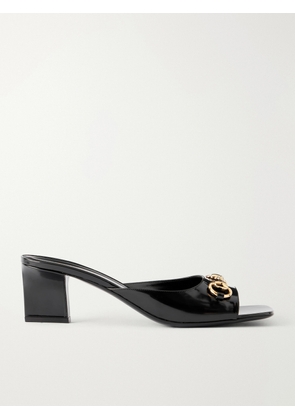 Gucci - Signora Horsebit-embellished Leather Sandals - Black - IT36,IT36.5,IT37,IT37.5,IT38,IT38.5,IT39,IT39.5,IT40,IT40.5,IT41,IT41.5,IT42