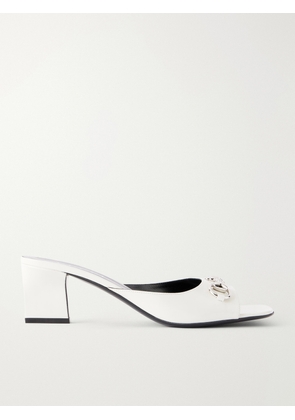 Gucci - Signora Horsebit-embellished Leather Sandals - White - IT36,IT37,IT37.5,IT38,IT38.5,IT39,IT39.5,IT40,IT41,IT42