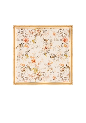 Zimmermann Printed Silk Square Scarf in Cream.