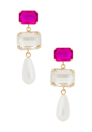 petit moments Alexis Pearl Drop Earrings in Pink.