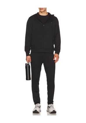 Vuori Ponto Full Zip Hoodie in Black. Size S. Also in M, L, XL/1X, XXL/2X.