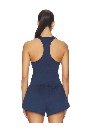 Vuori Halo Performance Crop Tank in Blue. Size XS. Also in L, XL.