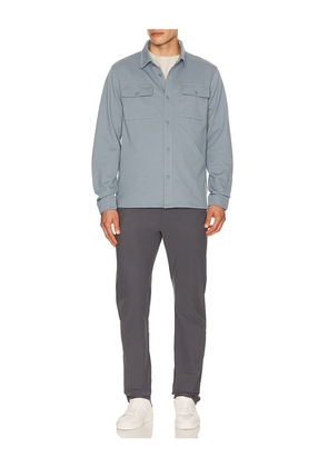 Vuori Waffle Shirt Jacket in Blue. Size S. Also in M, L, XL/1X.