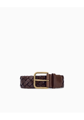 Tongue belt in woven leather