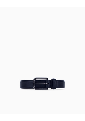 Tongue belt in smooth leather