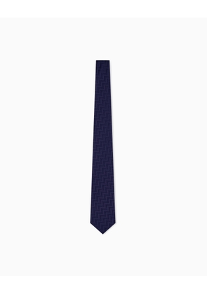 Woven tie in silk and acrylic