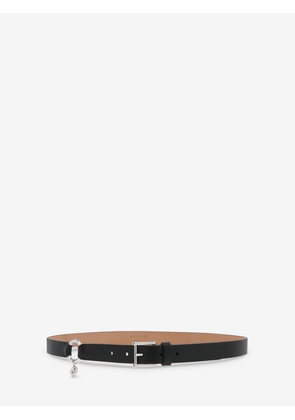McQueen Skull Ring Belt - Black - Men - 95
