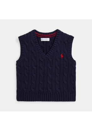 Cable-Knit Cotton Sleeveless Jumper