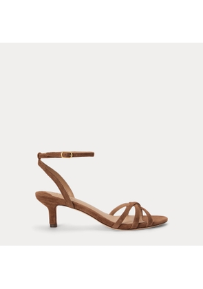 Kendyl Kitten-Heel Suede Sandal