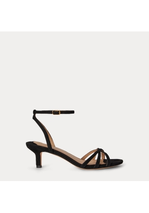 Kendyl Kitten-Heel Suede Sandal
