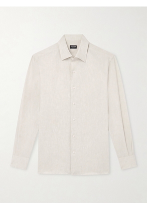 Zegna - Linen Shirt - Men - Neutrals - S