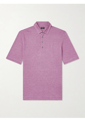 Zegna - Oasi Linen Polo Shirt - Men - Pink - IT 46