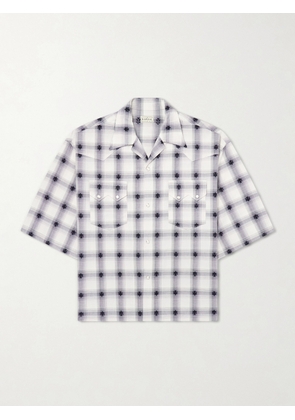 KAPITAL - Camp-Collar Checked Cotton Western Shirt - Men - Black - 1