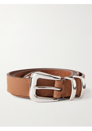 Brunello Cucinelli - 3cm Suede Belt - Men - Brown - EU 90