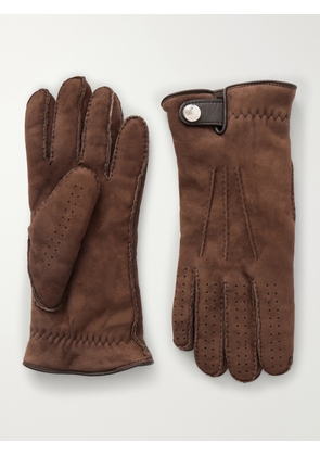 Brunello Cucinelli - Suede Gloves - Men - Brown - S