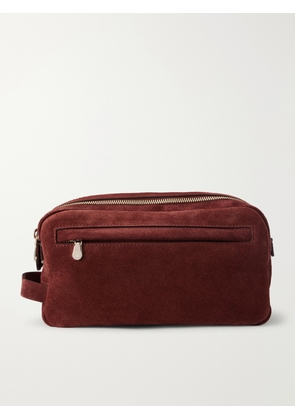 Brunello Cucinelli - Suede Wash Bag - Men - Burgundy