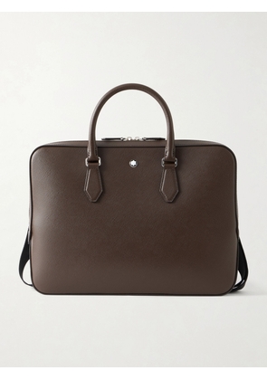 Montblanc - Logo-Appliquéd Textured-Leather Briefcase - Men - Brown