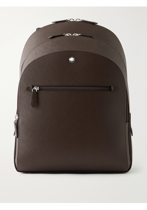Montblanc - Logo-Appliquéd Textured-Leather Backpack - Men - Brown