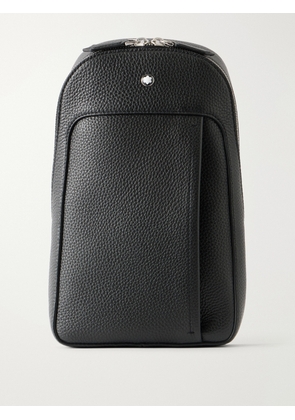 Montblanc - Companion Logo-Appliquéd Full-Grain Leather Messenger Bag - Men - Black