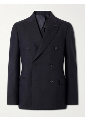 Lardini - Double-Breasted Pintriped Wool Suit Jacket - Men - Blue - IT 46