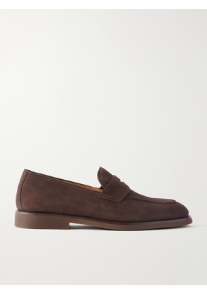 Brunello Cucinelli - Flex Suede Penny Loafers - Men - Brown - EU 40