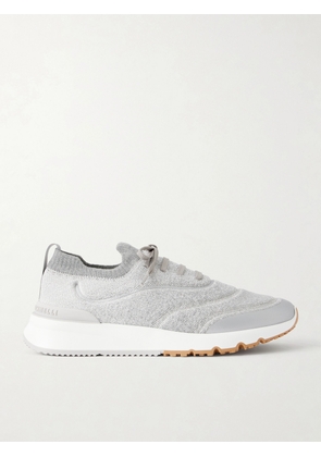 Brunello Cucinelli - Stretch-Knit Sneakers - Men - Gray - EU 40