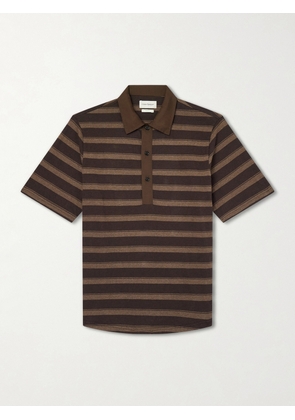Oliver Spencer - Stanfield Striped Organic Cotton Polo Shirt - Men - Brown - S