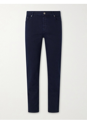 Brunello Cucinelli - Slim-Fit Straight-Leg Logo-Embroidered Jeans - Men - Blue - IT 46