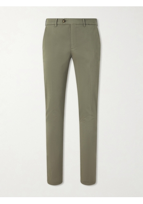 Brunello Cucinelli - Straight-Leg Stretch-Cotton Twill Trousers - Men - Brown - IT 44