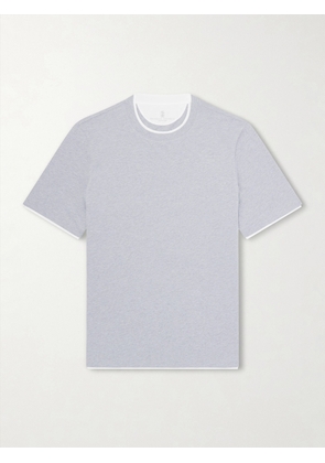 Brunello Cucinelli - Layered Cotton-Jersey T-Shirt - Men - Gray - S