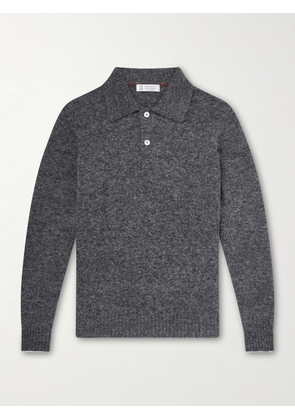 Brunello Cucinelli - Alpaca-Blend Polo Sweater - Men - Gray - IT 46